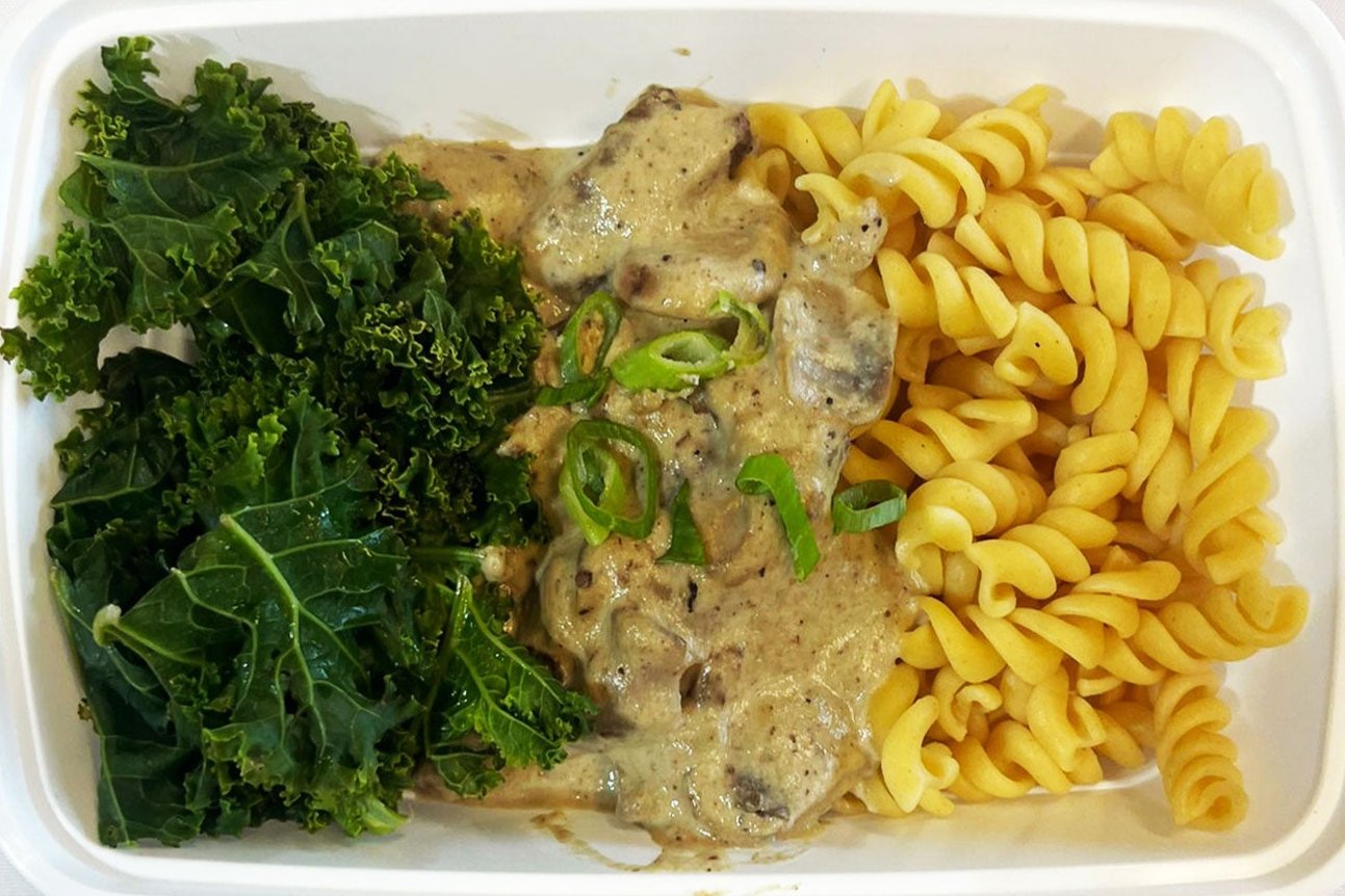 Beef Stroganoff with Kale and Fusilli