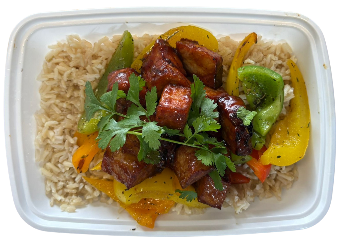on Peppers with Brown Rice