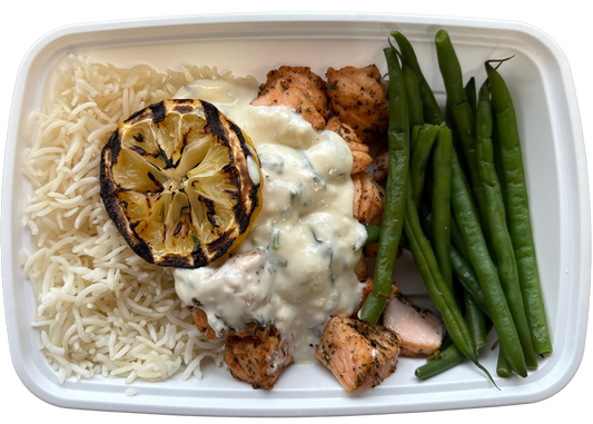 Creamy Lemon Dill Salmon Cubes