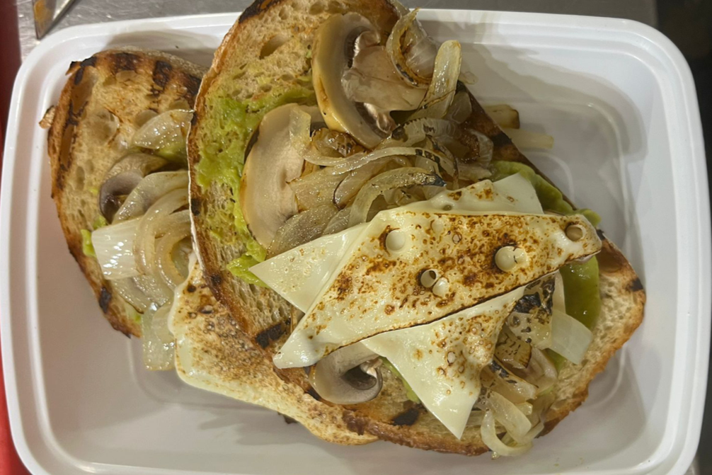 Grilled Mushroom and Swiss Avocado Toast