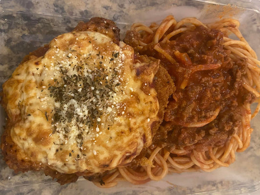 Chicken Parm with Spaghetti and Marinara